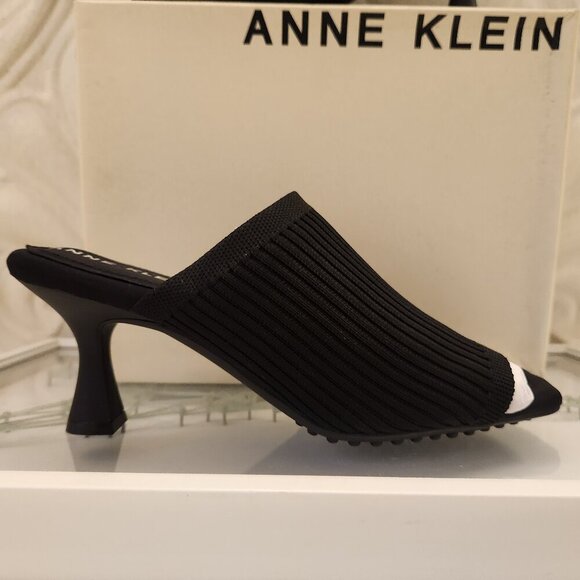Anne Klein Black Knit "Jezzey" Heeled Sandals. NIB. Size 9 - Picture 1 of 9